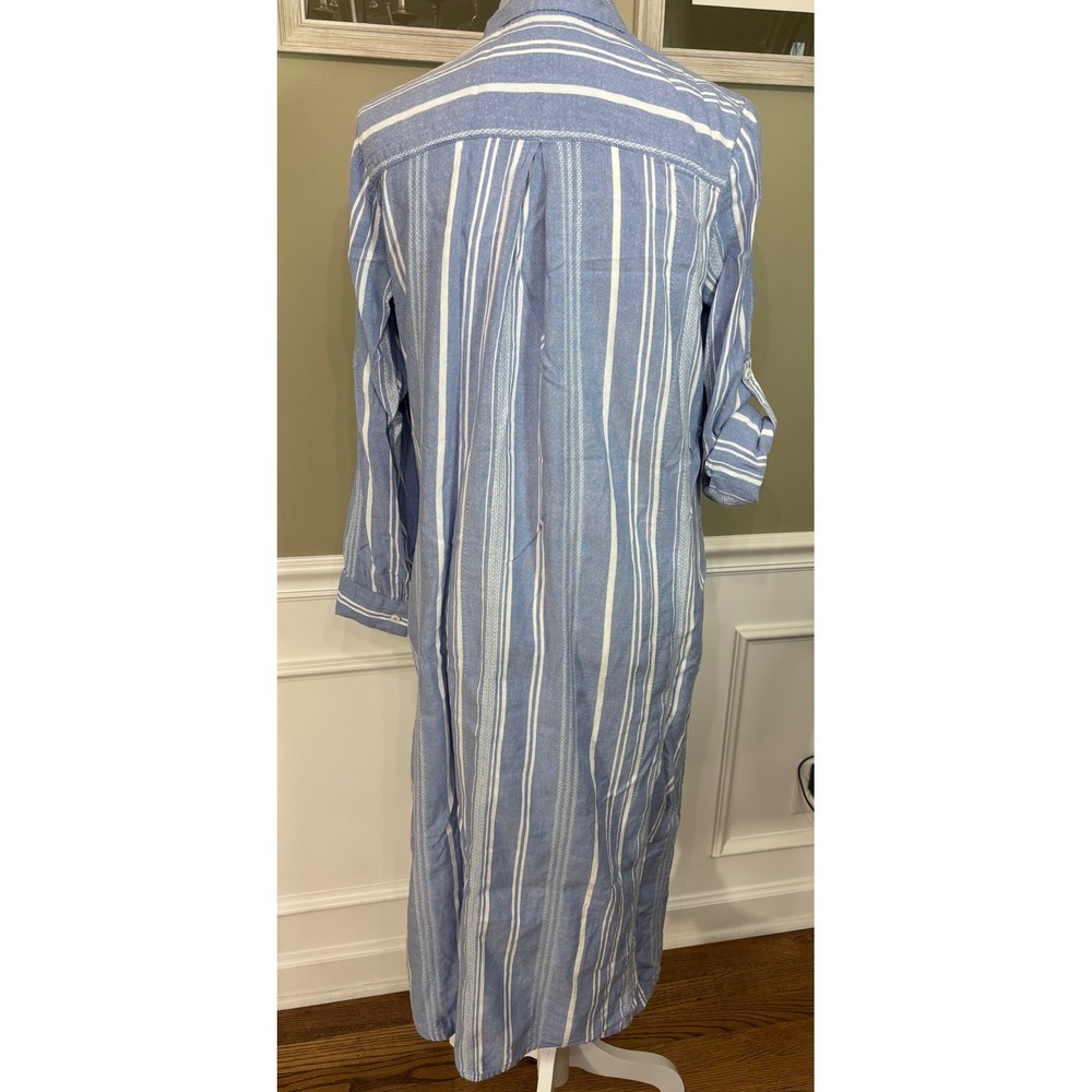 Tommy Bahama Blue White Striped Button Down Midi Shirt Dress Small SS500304 - Picture 9 of 11